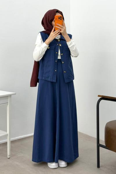 8261 Gabardin Kot Etekli 3 Lü Takım