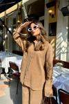 Ahu Pantolonlu Takım Camel