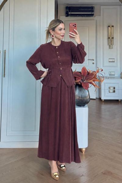 Akasya Etekli Takım Bordo