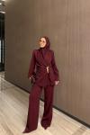 Alice Pantolon Takım Bordo