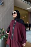 Alina Etekli Takım Bordo