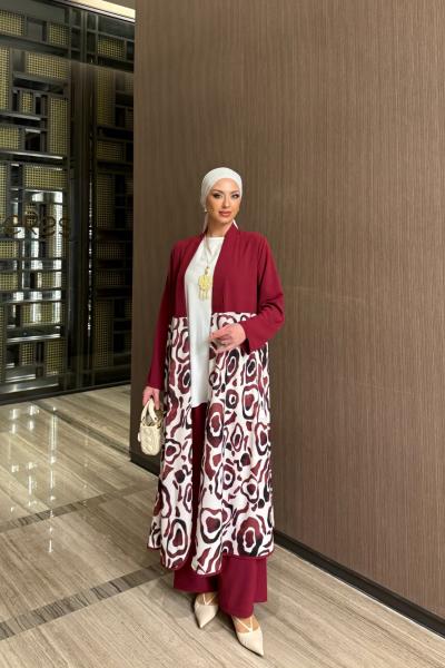 Andaç Pantolonlu Takım Vişne