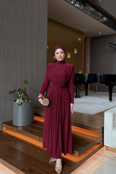Aslı Elbise Bordo