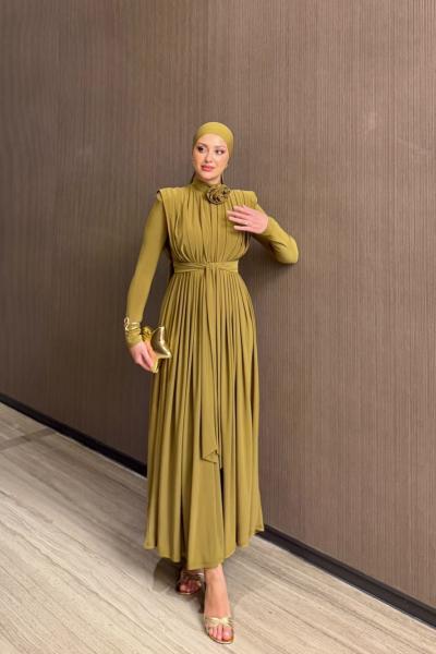 Aslı Elbise Yağ Yeşili