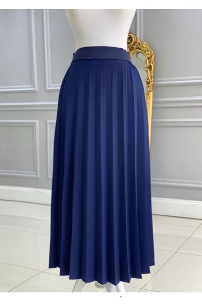 Beli Lastikli Piliseli Etek 3450 Lacivert