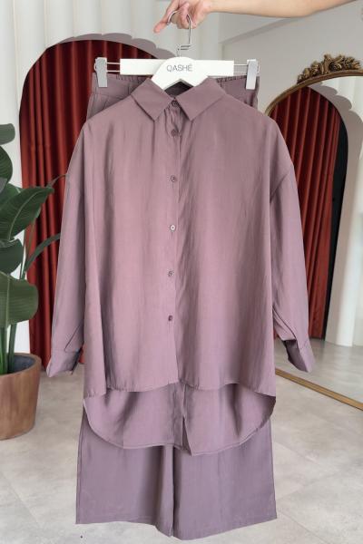 Belkıs Pantolonlu Takım Kahverengi