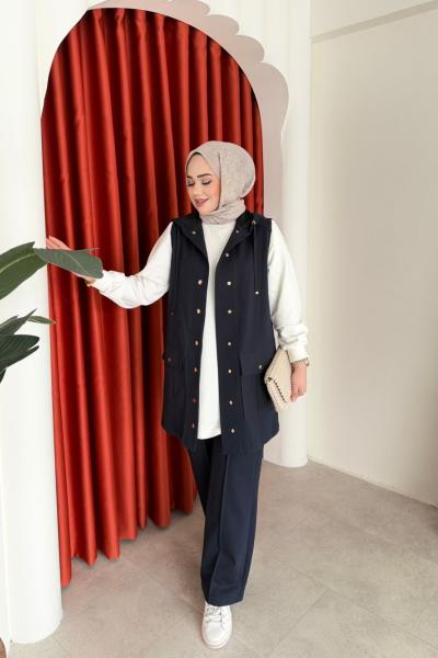 Berfin Üçlü Pantolon Takım Lacivert