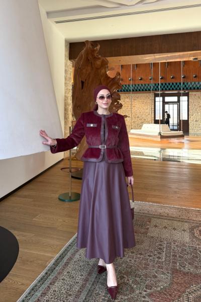 Betül Etekli Takım Bordo