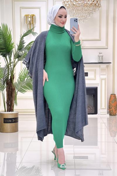 Btk Fidan Triko Elbise 3429 Zümrüt