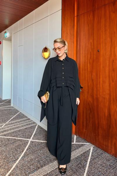 Esra Pantolonlu Takım Siyah