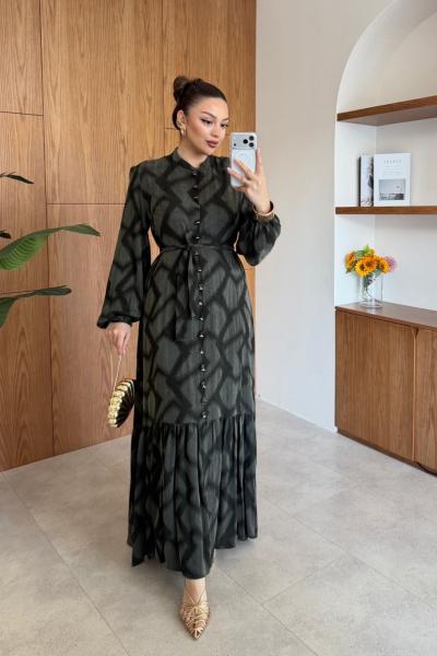 Eyşan Elbise Koyu Yeşil