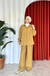 Belkıs Pantolonlu Takım Camel