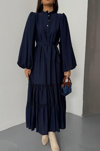 Firdevs Jakarlı Keten Elbise