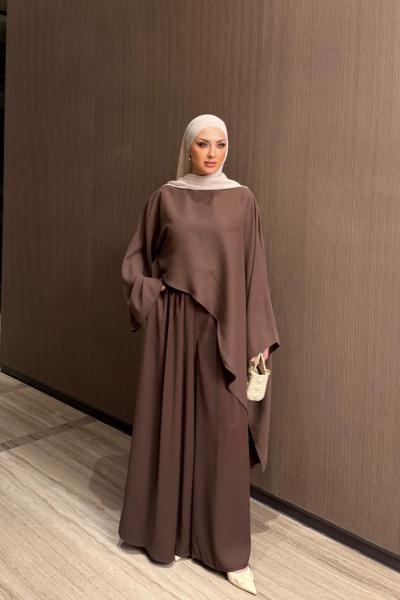 Gamze Pantolon Takım Kahverengi