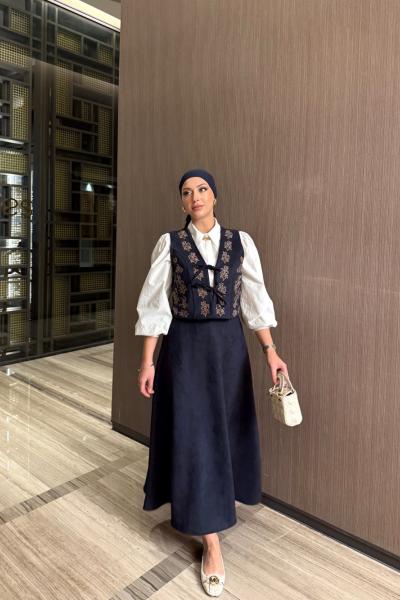 Gökçe Etekli Takım Lacivert