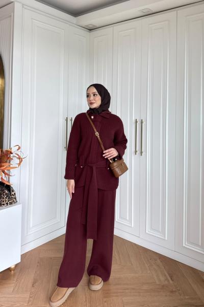 Gönül Pantolon Takım Bordo