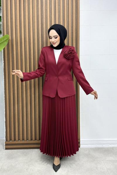 Gözde Etekli Takım Bordo
