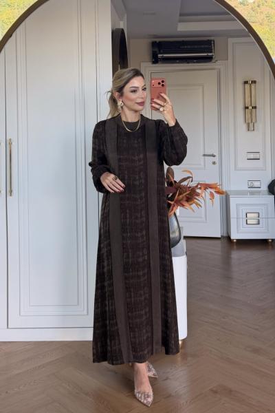 Gülümser Elbise Kahve