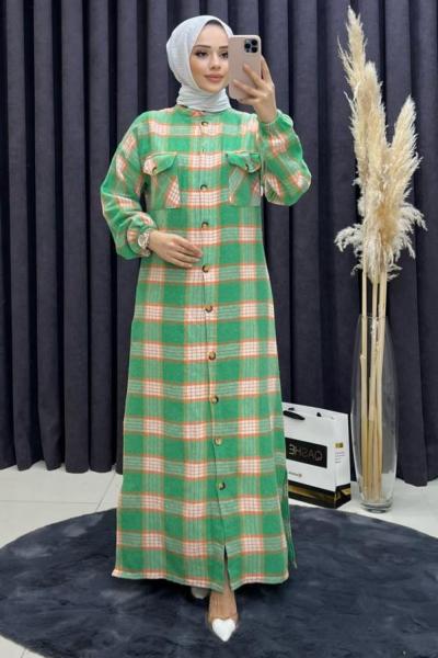 Havin Şanel Kap Çift Çepli  - Yeşil