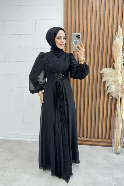 Hümaşa Abiye Siyah