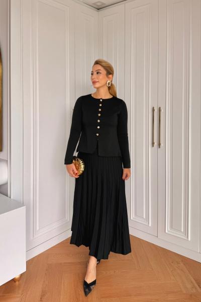 Huri Etekli Takım Siyah