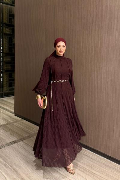 İlknur Elbise Mürdüm