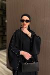 İnci Abaya Takım Siyah