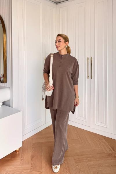 Lady Pantolon Takım Kahverengi