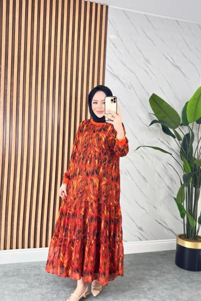 Lidya Astarlı Şifon Elbise