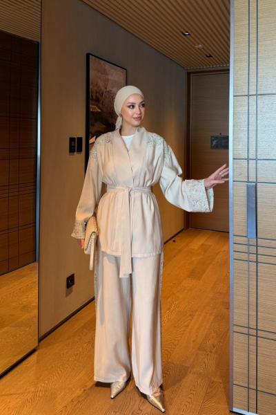 Mona Pantolon Takım Bej