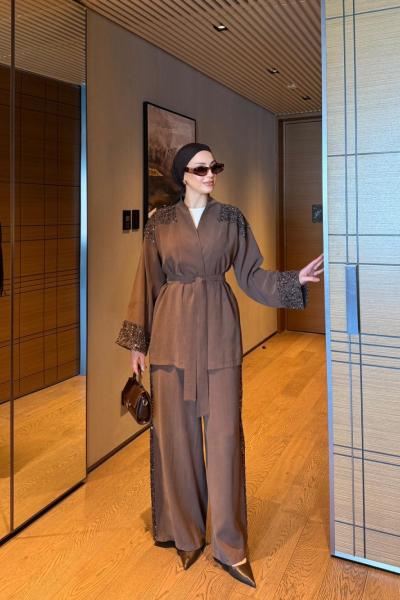 Mona Pantolon Takım Kahve