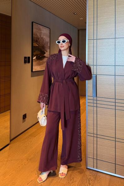 Mona Pantolon Takım Mürdüm