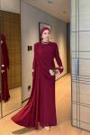 Nahide Elbise Bordo