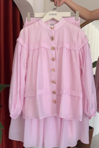 Nazlı Etekli Takım Pembe