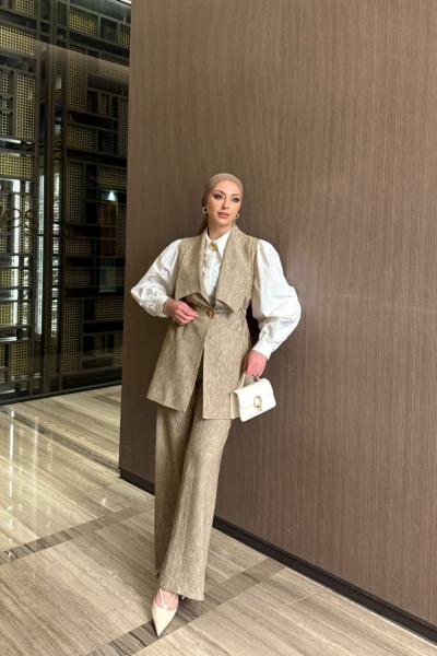 Neslişah Takım Kahverengi