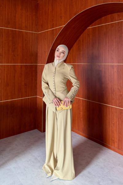 Nesrin Pantolon Takım Bej
