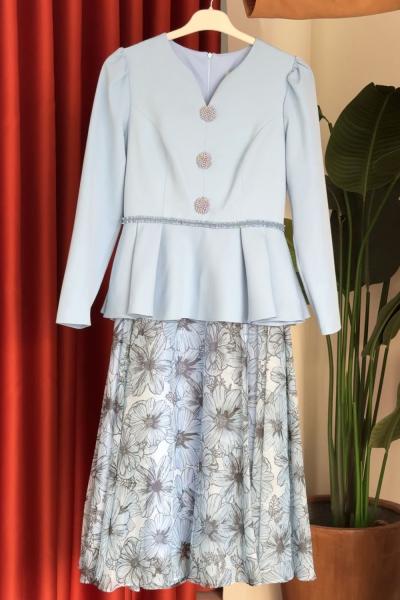 Nurşen Etekli Takım Mavi