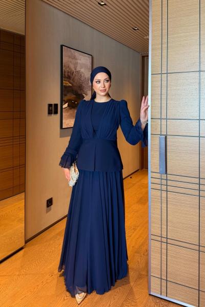 Özün Etek Takım Lacivert