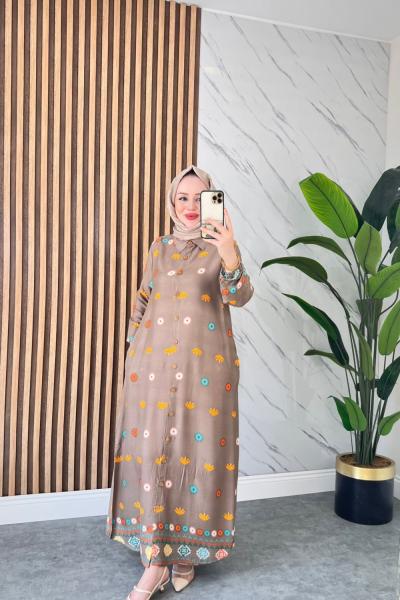 Papatya Pamuklu Vİskon Elbise