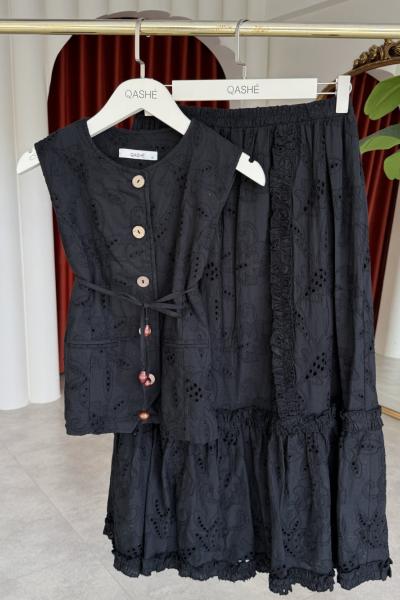 Sadet Etekli Takım Siyah