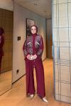 Şahide Pantolon Takım Bordo