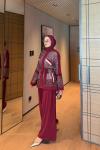 Şahide Pantolon Takım Bordo