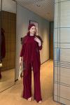 Cahide Elbise Bordo