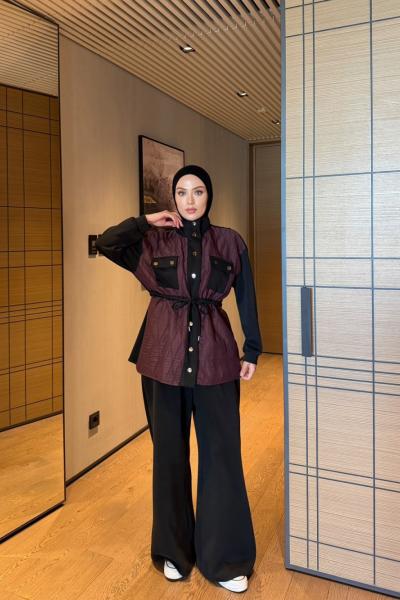 Sevda Pantolon Takım Bordo