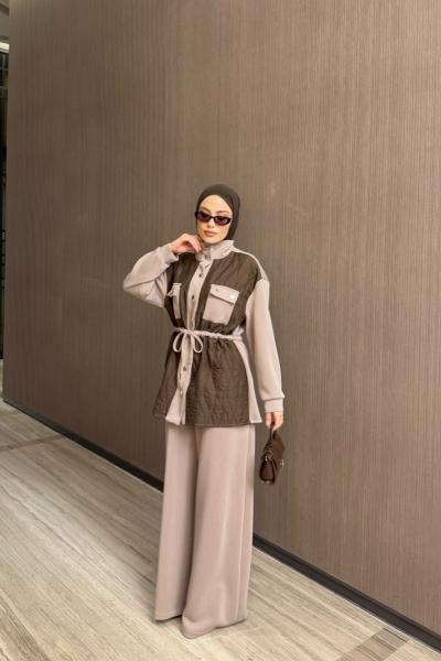 Sevda Pantolon Takım Vizon