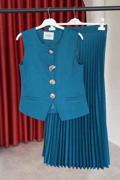 Sıla Etekli Takım Petrol Yeşili