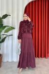 Sinem Elbise Takım Bordo