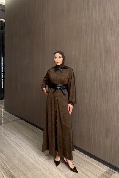 Sümeyra Elbise Kahve