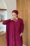 Zarife  Üçlü Pantolon Takım Bordo