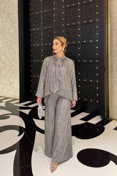 Zeren Pantolonlu Takım Gri